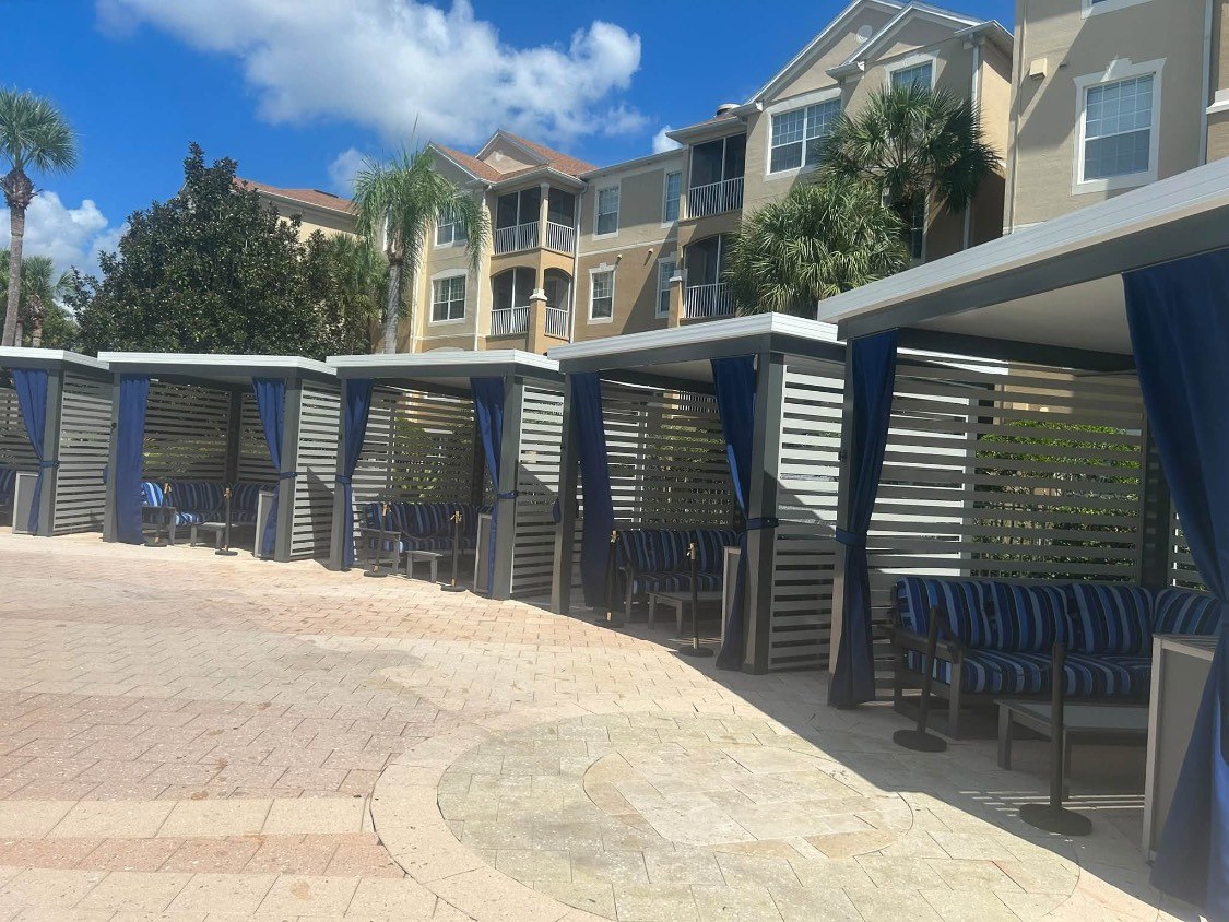 Poolside cabana rentals at Windsor Hills Resort