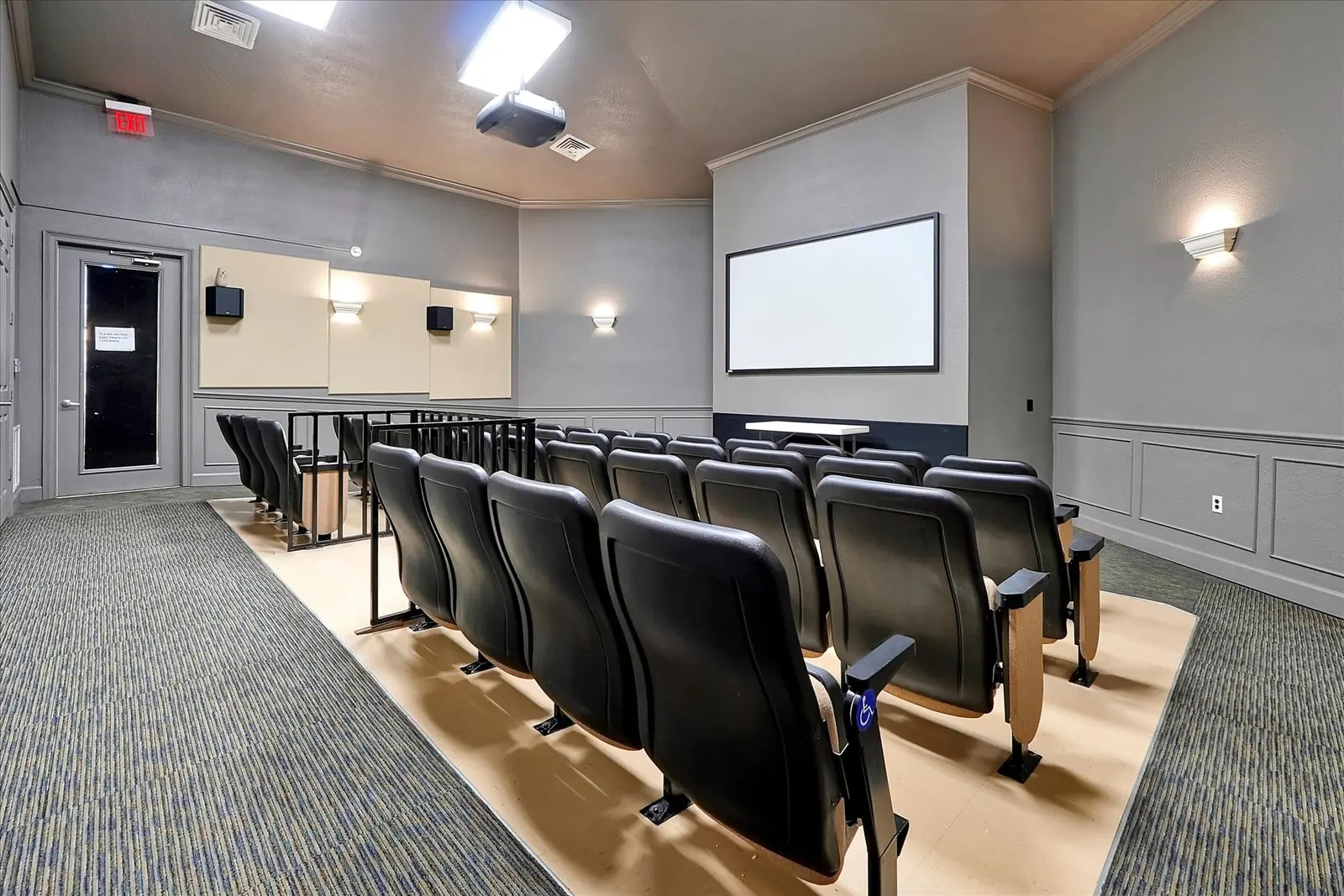 The movie theater room at Windsor Hills Resort, a cozy backup plan for a rainy afternoon